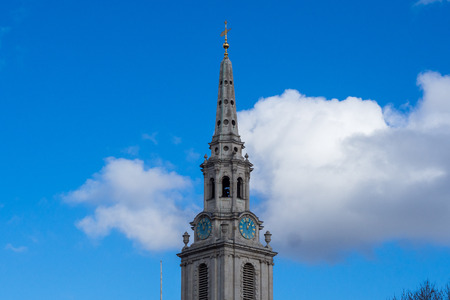 St Martin-in-the-fields clock tower, church near trafalgar squareの写真素材
