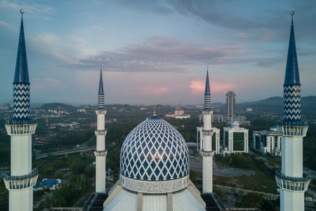 Aerial Photo - Sunrise at a mosqueのeditorial素材