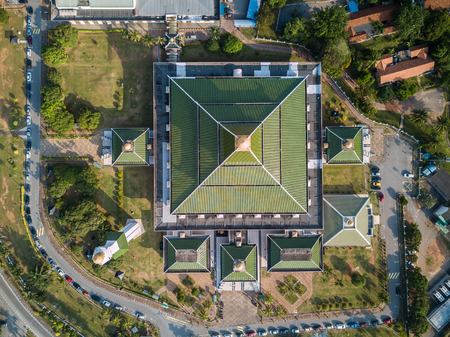 Aerial View - Top Down View of The Al-Azim Mosque, Melaka's state mosque some 100km from Kuala Lumpurの写真素材