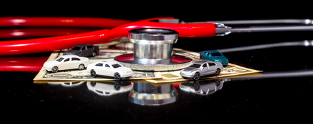 Financial Health/Hire Purchase Cars/Insurance Concept - US Dollarsの写真素材