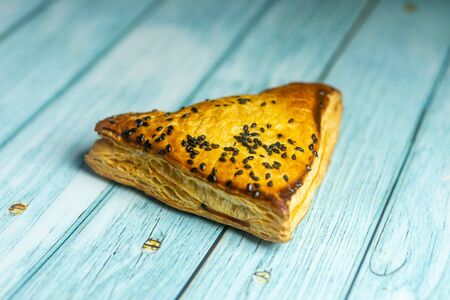 Fresh Puff Pastries on Wooden Background. Selective Focusing, Shallow depth of field.の写真素材