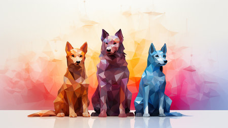 Animal Dogs Diversity,Equality, LGBTQ Poster Concept Illustrationの素材