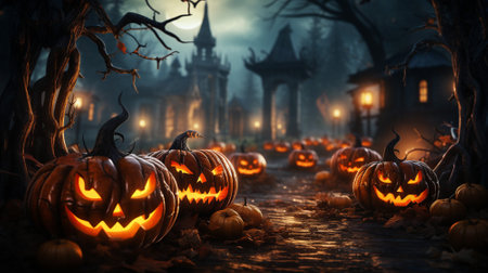 Halloween Scary Jack o Lantern Pumpkinの素材