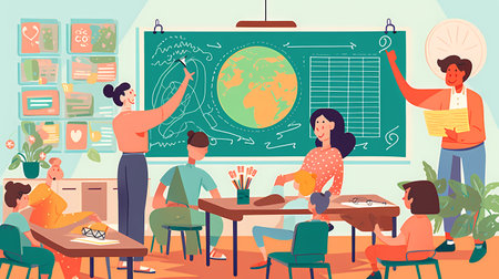 Happy Teachers' Day Colorful illustrationの素材