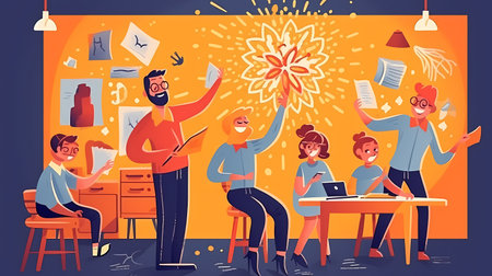 Happy Teachers' Day Colorful illustrationの素材