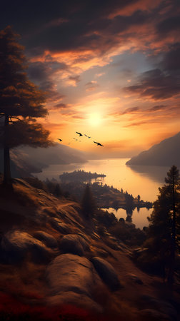 Majestic Sunrise. Morning Landscapeの素材