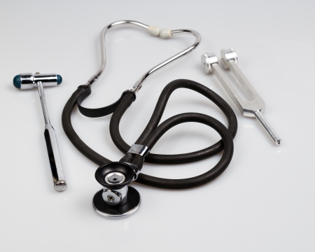 Stethoscope on isolated white backgroundの写真素材