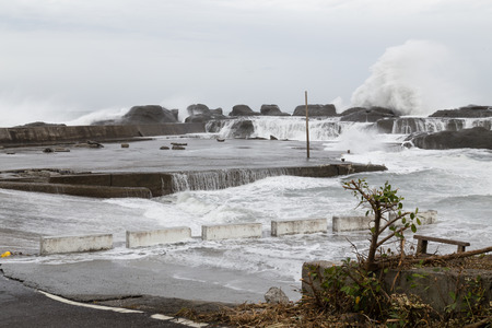 Stormy sea during Typhoon Souledor