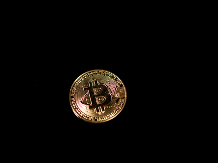 Bitcoin on black background