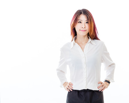 Portrait of Asian businesswoman looking at cameraの写真素材
