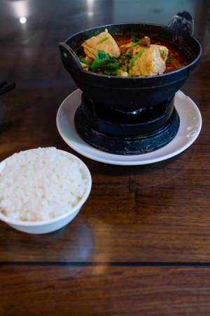 Steamed hot stinky tofu in chili
