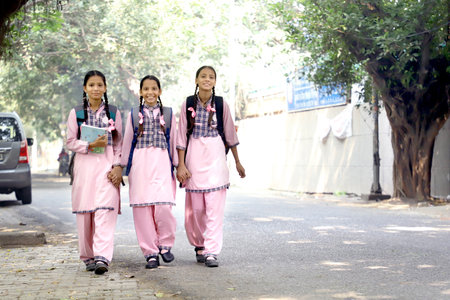 Unidentified Thai students in Hua Hin, Thailand.の写真素材