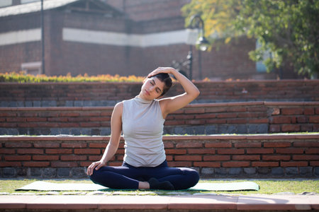 Beautiful asian woman practicing yoga. Yoga concept.