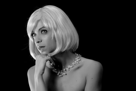 portrait of a blond modelの写真素材