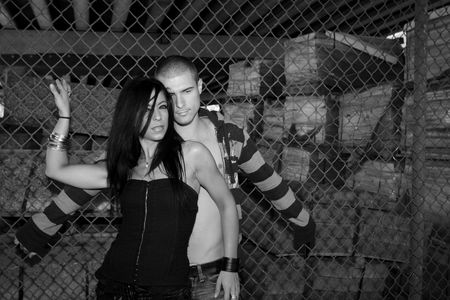 young attractive urban coupleの写真素材