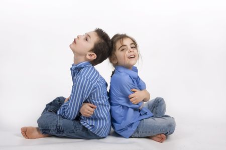 communication brother and sisterの写真素材
