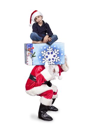santa bringing a special giftの写真素材