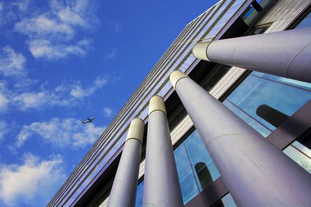 modern building with pillars