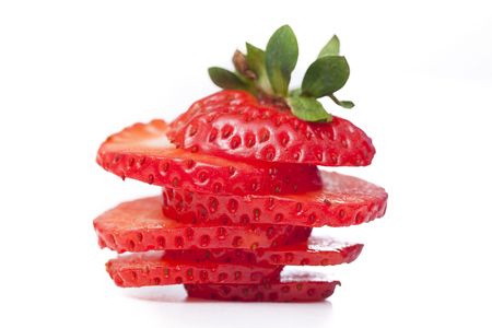 sliced strawberryの写真素材