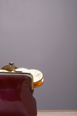 Purse with euros in itの写真素材