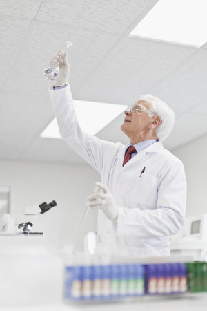 Scientist working in pathology labの写真素材