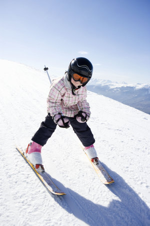 Girl skiingの写真素材