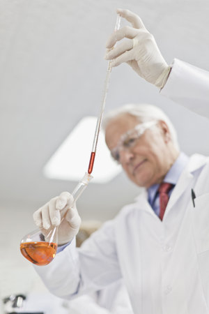 Scientist working in pathology labの写真素材