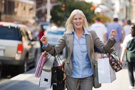 Woman with shopping bagsの写真素材