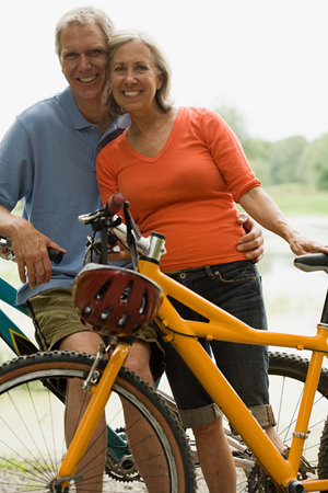 Cyclist coupleの写真素材