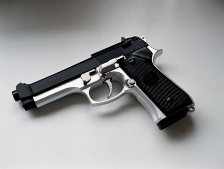 Handgun on white backgroundの写真素材