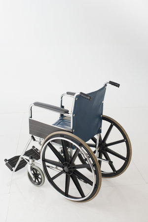 Wheelchair on white backgroundの写真素材
