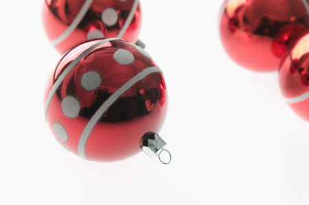 Four red baublesの写真素材