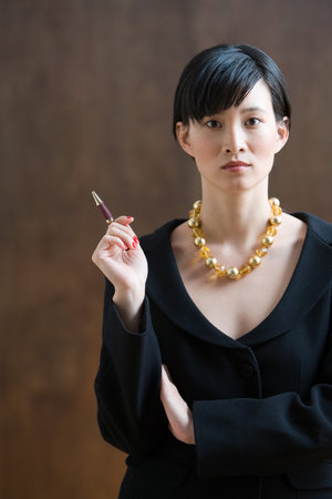 Young woman posing in studioの写真素材