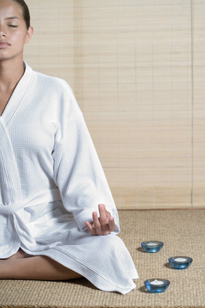 Girl meditatingの写真素材