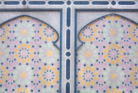 Decorative tile detail, Jame' asr hassanal bolkiah mosque, Bandar Seri Bagawan, Bruneiの写真素材