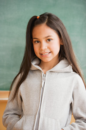 Smiling schoolgirlの写真素材