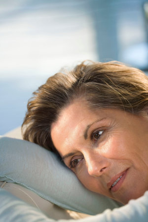 Woman Relaxing At Homeの写真素材