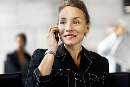 Business woman on the phoneの写真素材