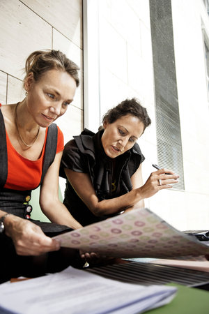 Women working on a projectの写真素材