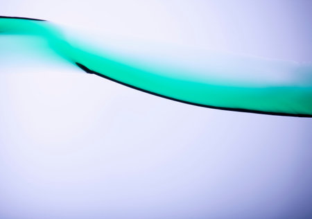 Close up of green water streamの写真素材