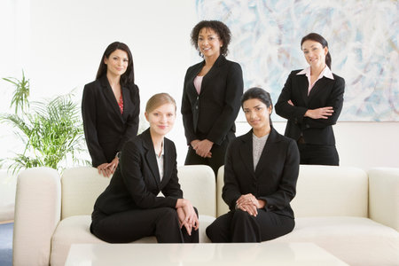 A portrait of a group of businesswomenの写真素材