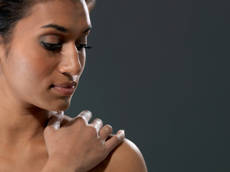Young woman, close-upの写真素材
