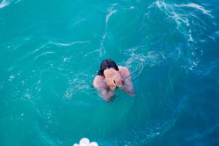 man surfacingの写真素材