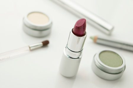 Make up with lipstickの写真素材