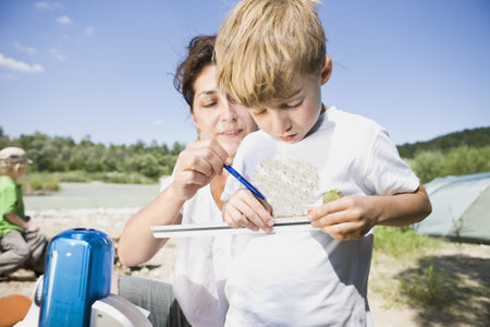 teacher and pupilsの写真素材