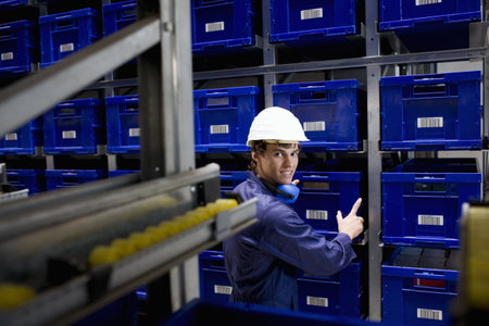 workman in storage