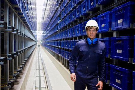 workman in storage