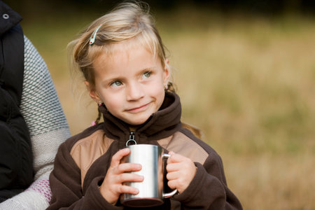 girl at a picnicの写真素材