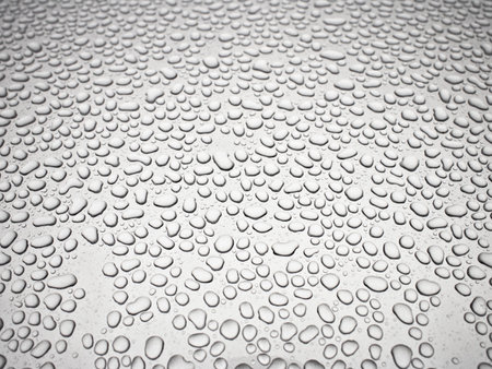 Water droplets on metalの写真素材
