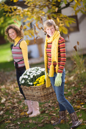autumnal gardeningの写真素材